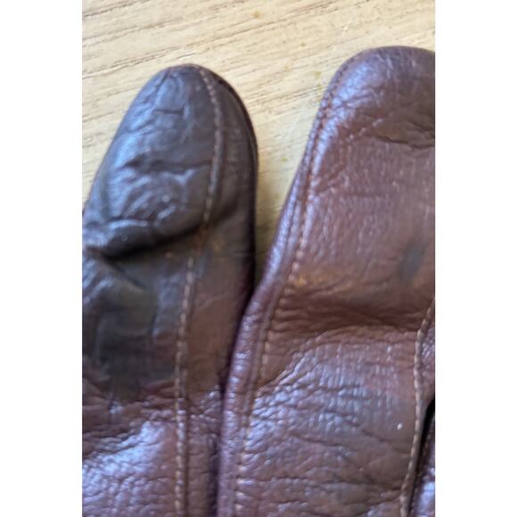 VTG Genuine Leather Gloves Rabbit Fur Lined Brown Women’s (m) Sz 7.5 ITALY - Picture 10 of 15